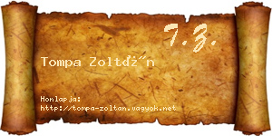 Tompa Zoltán névjegykártya