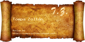 Tompa Zoltán névjegykártya